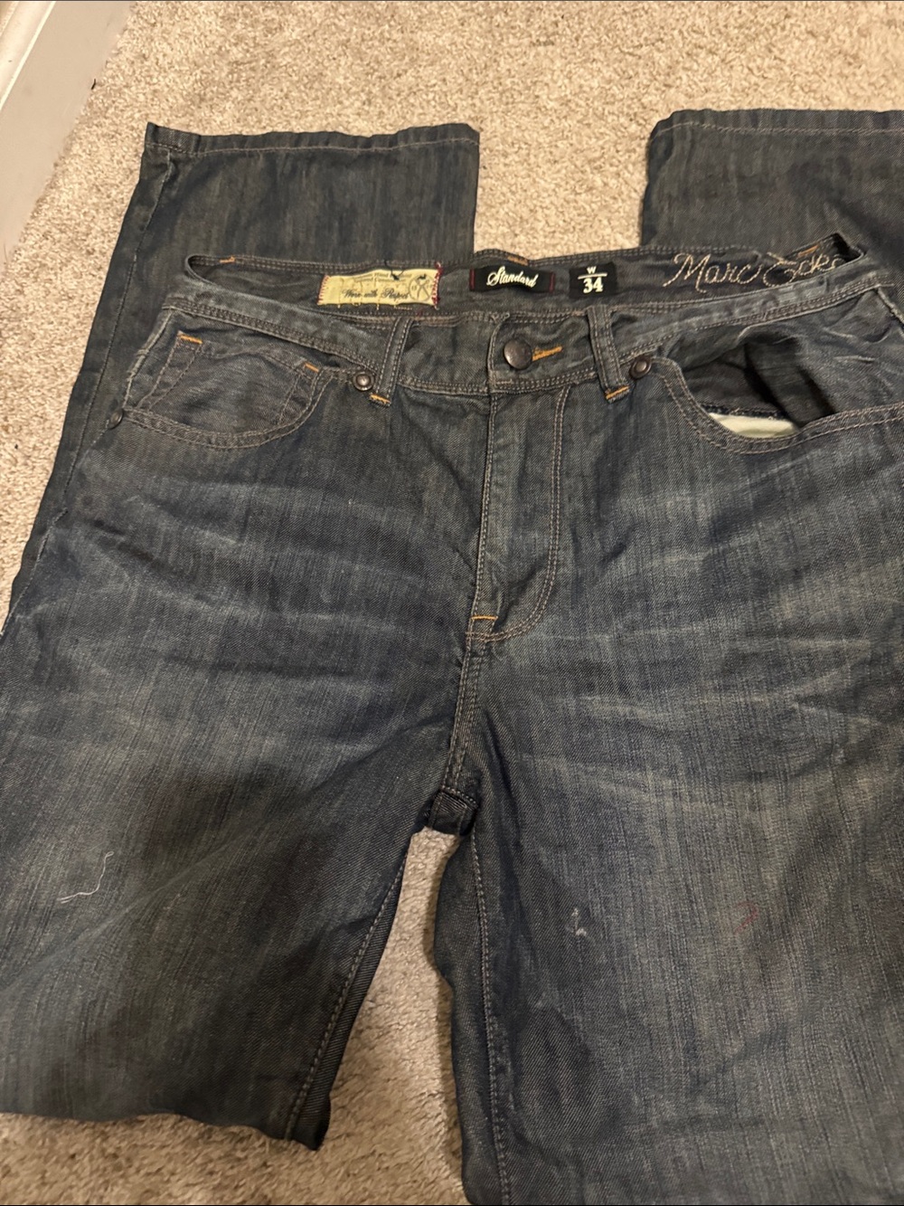 Marc Ecko Men's Indigo Blue Relaxed Jeans